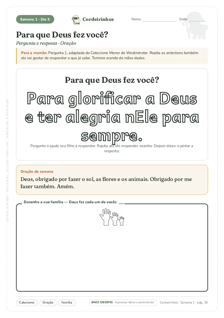 Folha: Para que Deus fez você?