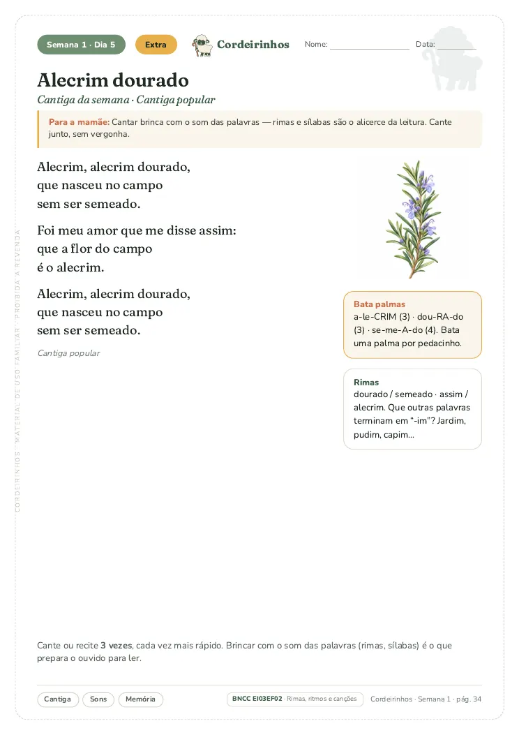 Folha: Alecrim dourado